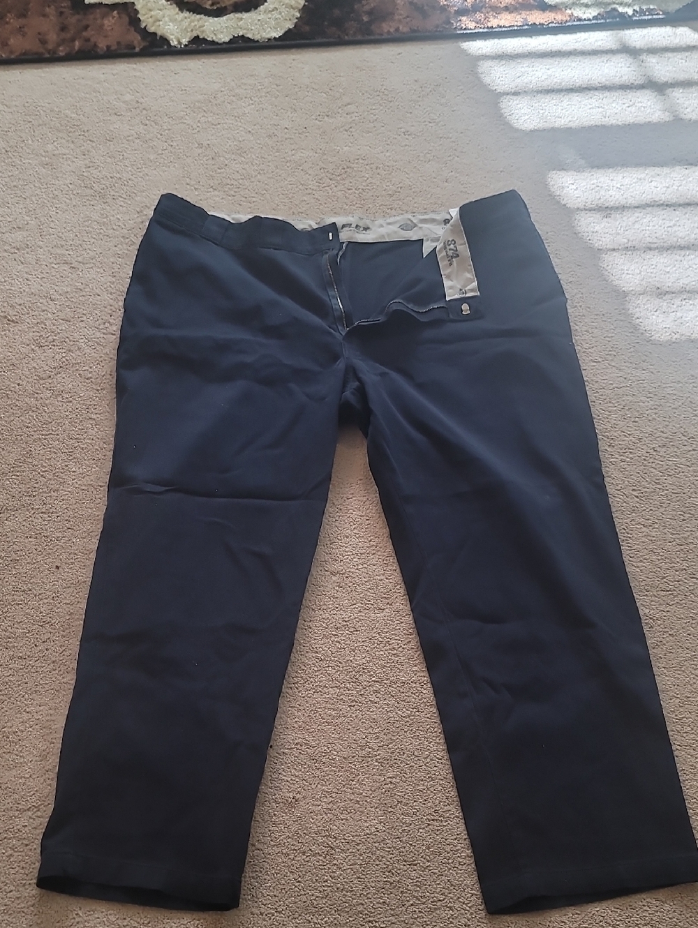 Dickies Men's Navy Flat-Front Chinos